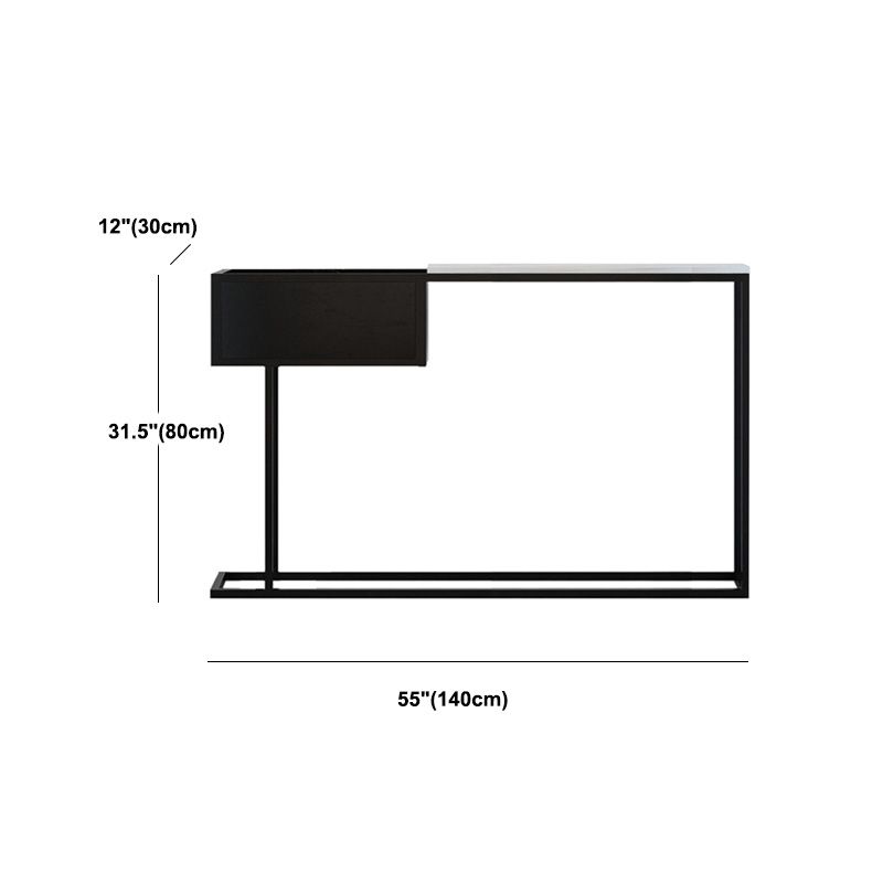 11.8" W Console Table Rectangle Contemporary Metal End Table