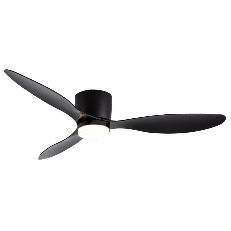 Minimalist LED Ceiling Fan Flush in Black / White 3 - Blades Fan Ceiling