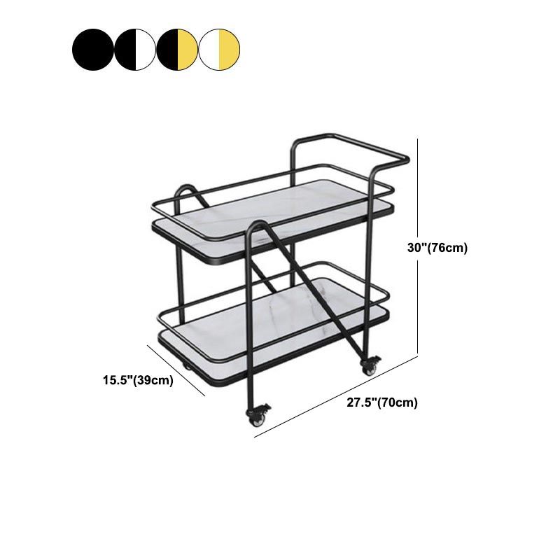 29.92" High Rolling Modern Style Prep Table Stone Prep Table for Dining Room