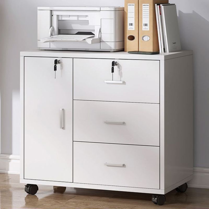 Modern File Cabinet Wooden Frame Lock Storage Filing Cabinet for Office