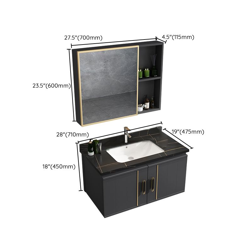 Modern Bathroom Vanity Set Wall Mount Bathroom Sink Vanity with Mirror