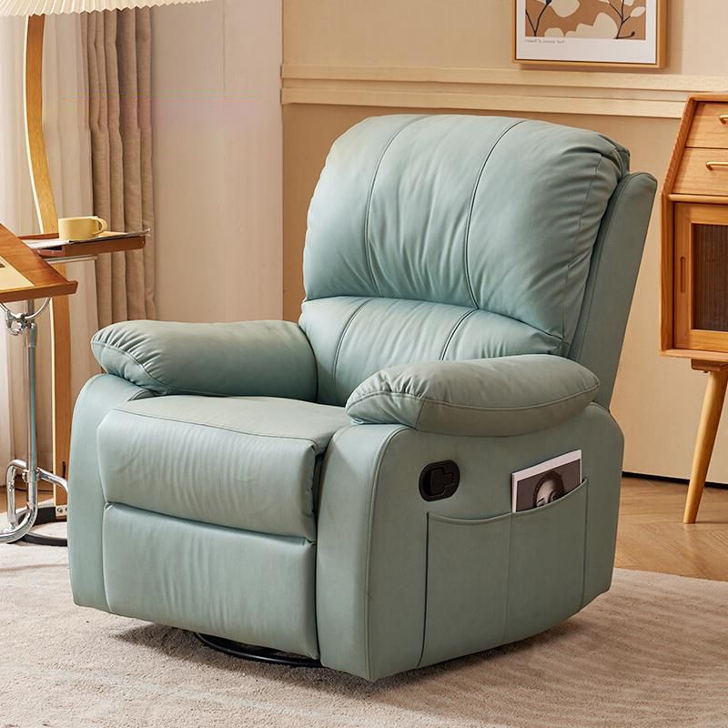 Contemporary Standard Recliner Solid Color Position Lock Swivel Rocker