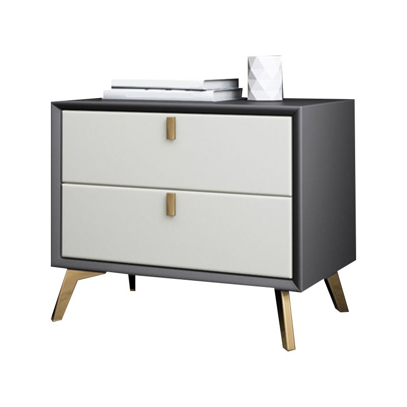 2-drawer Modern Accent Table Nightstand Antique Finish Nightstand