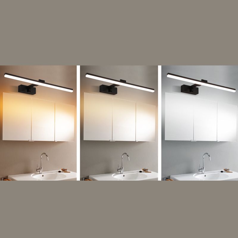 Simplicity Metal Straight Mirror Light Modern Aluminum 1 Light Wall Sconce for Bathroom