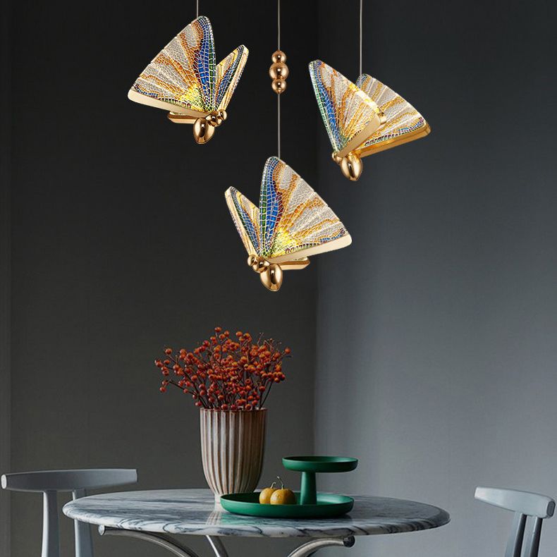 Modern Creative Style Butterfly Pendant Light Creative Acrylic Hanging Lamps for Living Room