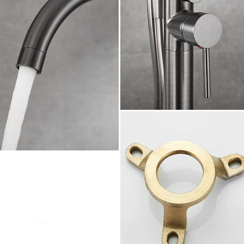 Contemporary Brass Freestanding Bathtub Faucet with 1-Handle Bathtub Faucet