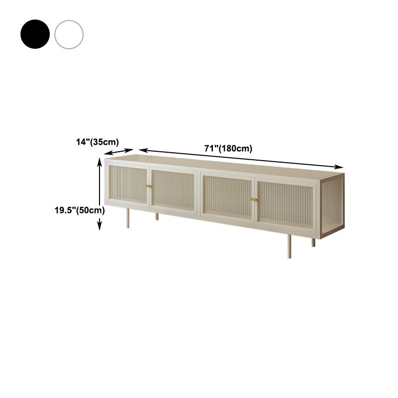 Metal Enclosed TV Storage Industrial Home TV Cabinet with Glass Doors