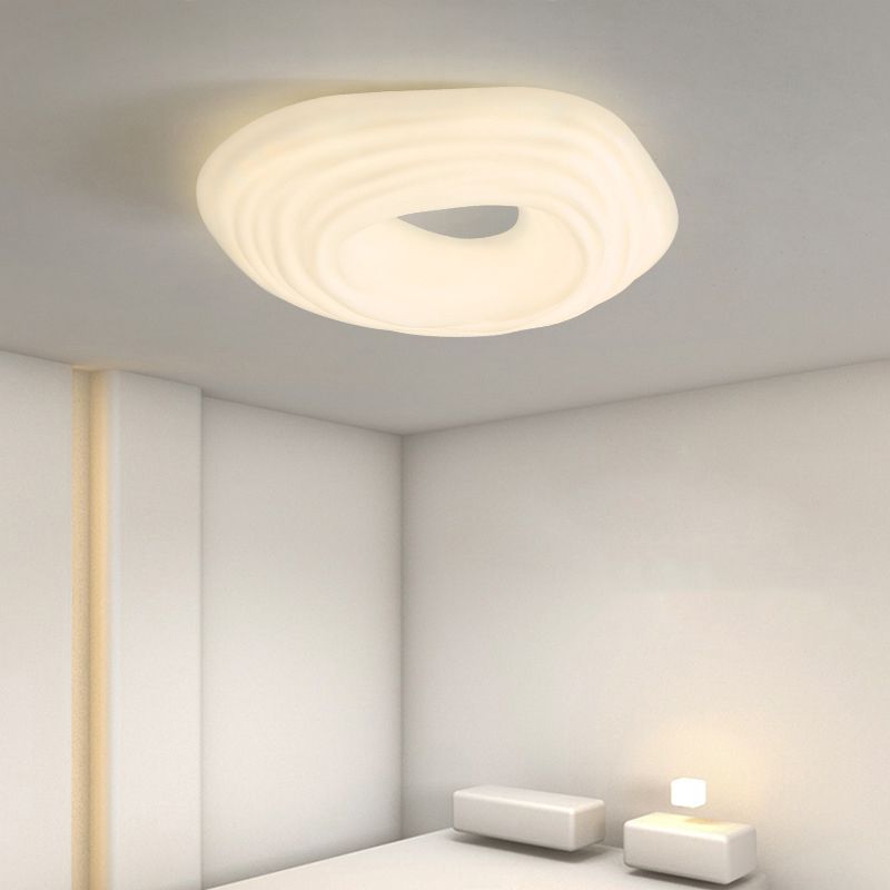 White Shaded Flush Mount Lighting Modernism LED Ceiling Light for Foyer