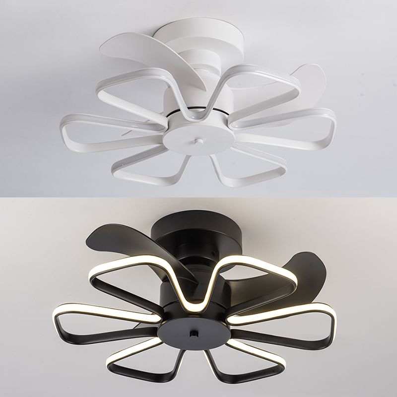 Geometric Shape Metal Ceiling Fans Modern Multi-Lights Ceiling Fan Lamp Fixture