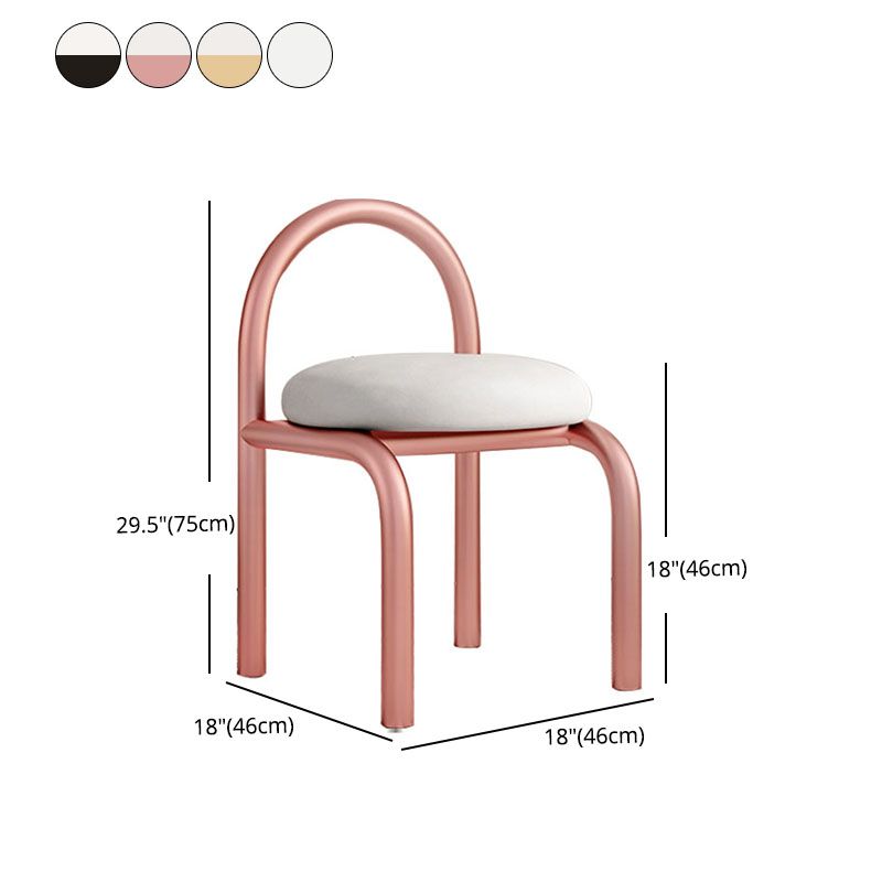 Nodic Style Linen Fabric Dining Chair Armless Open Back Chairs