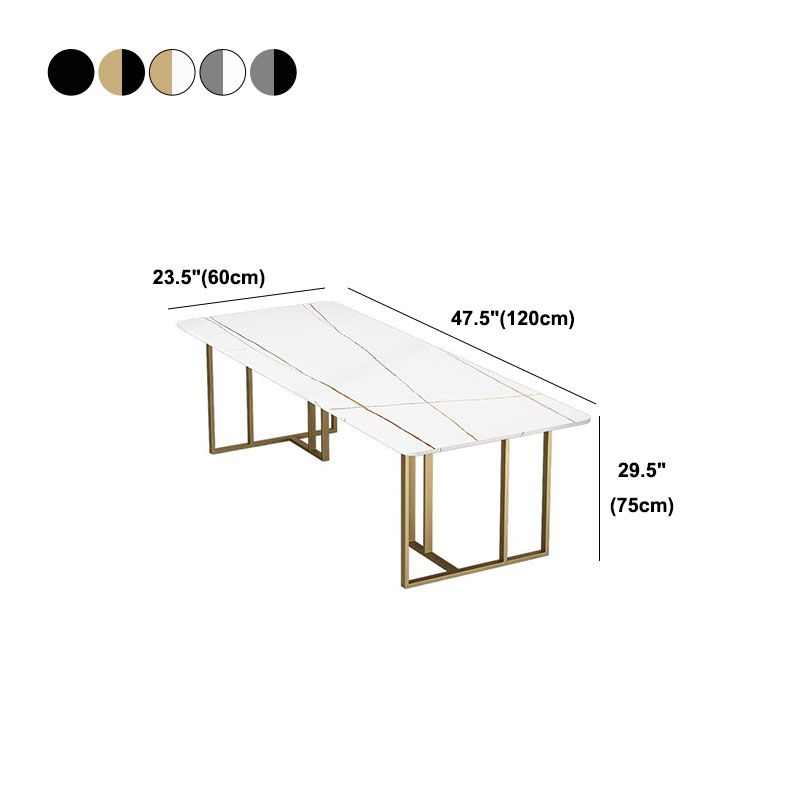 Sintered Stone Rectangular Meeting Table Home Office Luxury Writing Desk