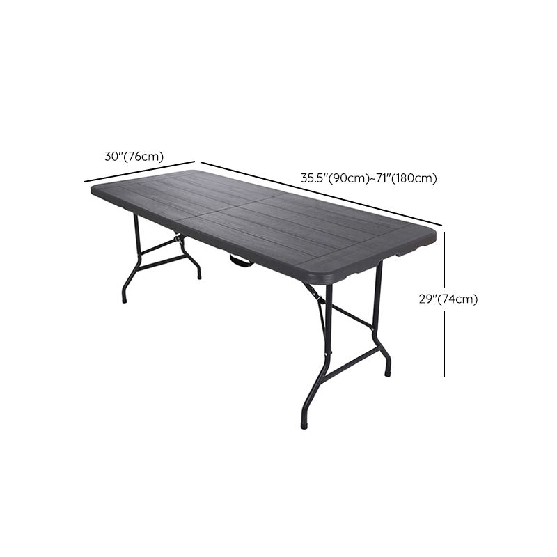 Modern Foldable Patio Table with Metal Frame Outdoor Plastic Camping Table