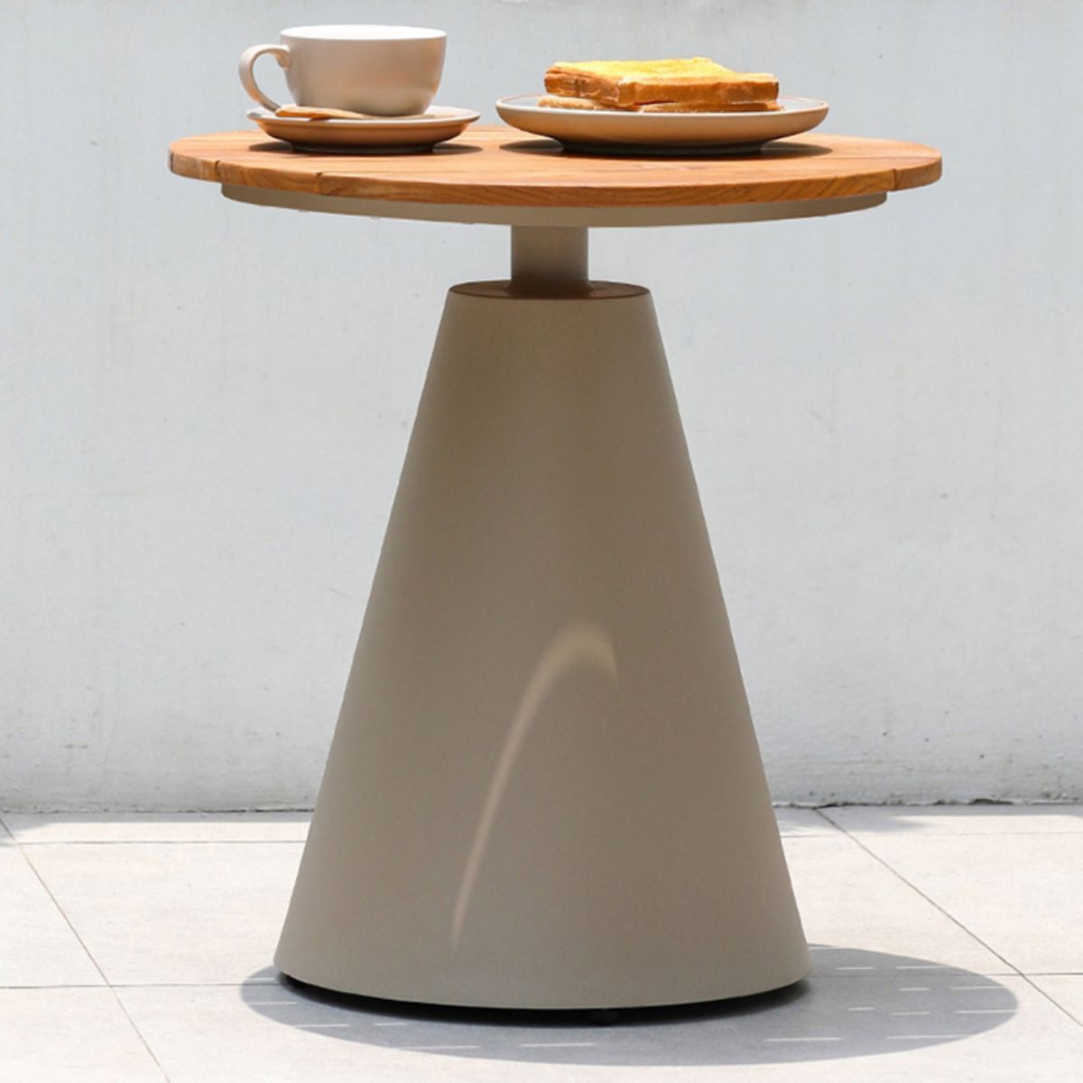 Outdoor Round Aluminum Frame Patio Table Modern Rust Resistant Coffee Table