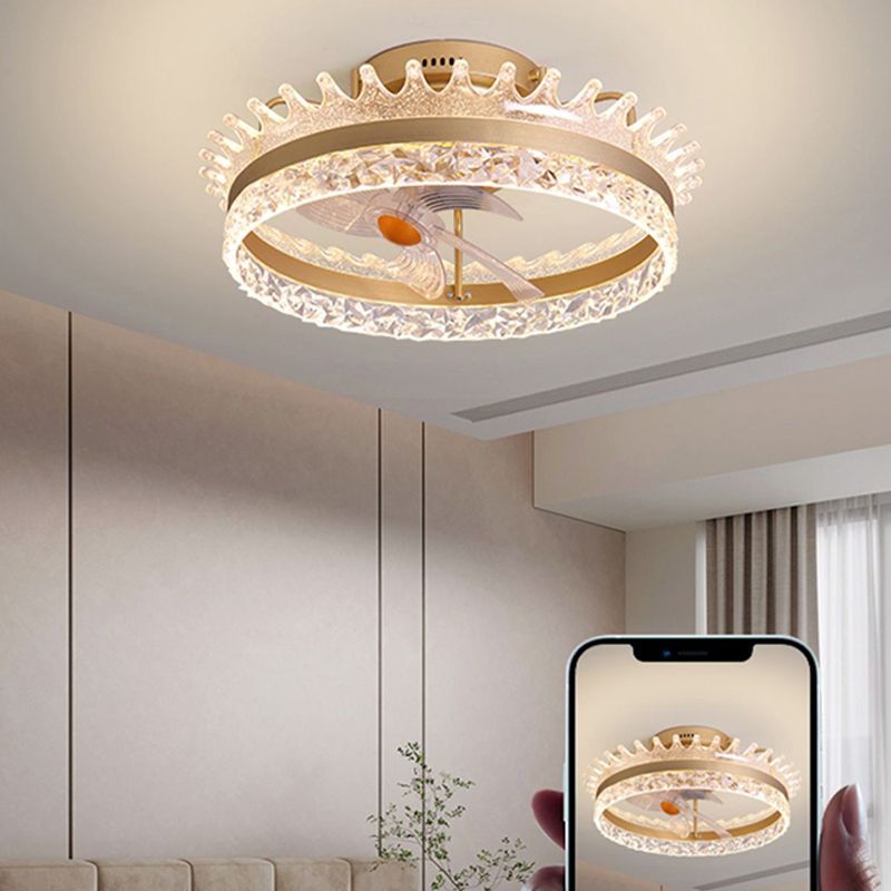 Kids Style Unique Shape Ceiling Fan Lights Metal LED Flush Lights for Bedroom