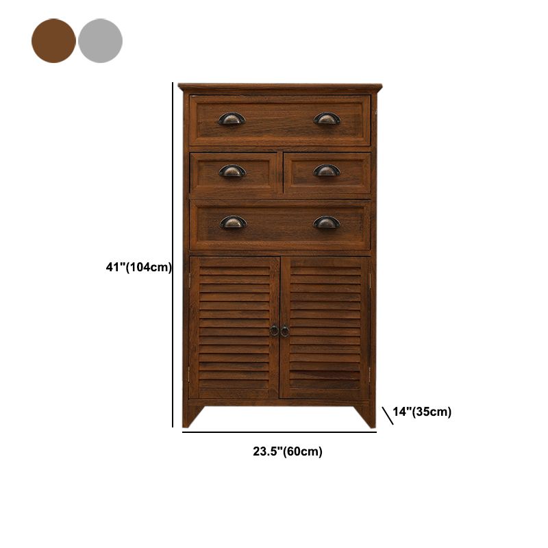 Traditional Solid Wood Storage Chest Vertical Bedroom Dresser