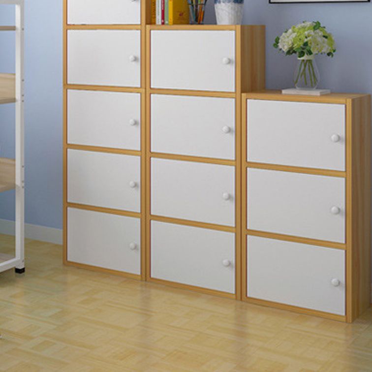 Contemporary Rectangle Wooden Accent Cabinet with Doors Storage Cabinet