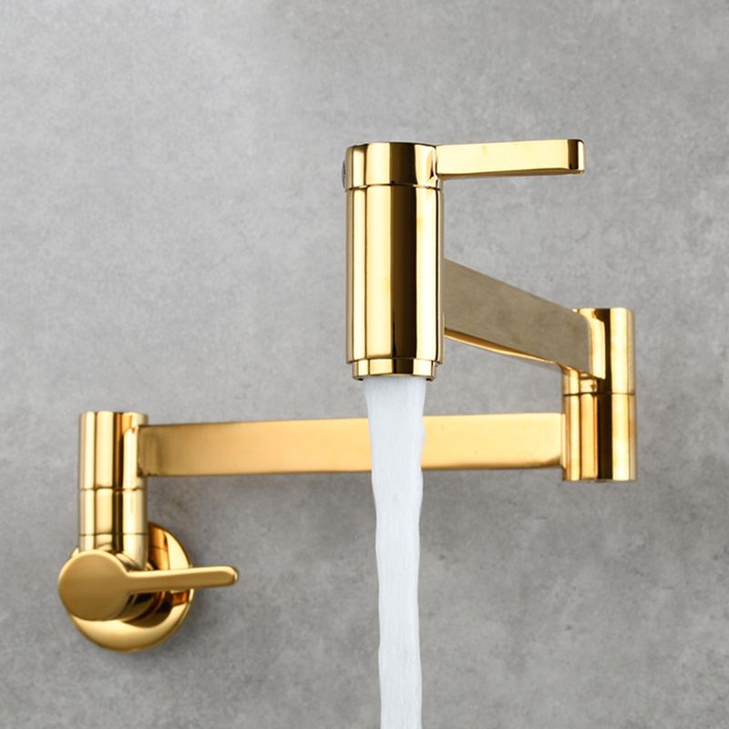 1-Handle Brushed Nickel Widespread Faucet 1 Hole Wall Mounted Bathroom Faucet with Brass