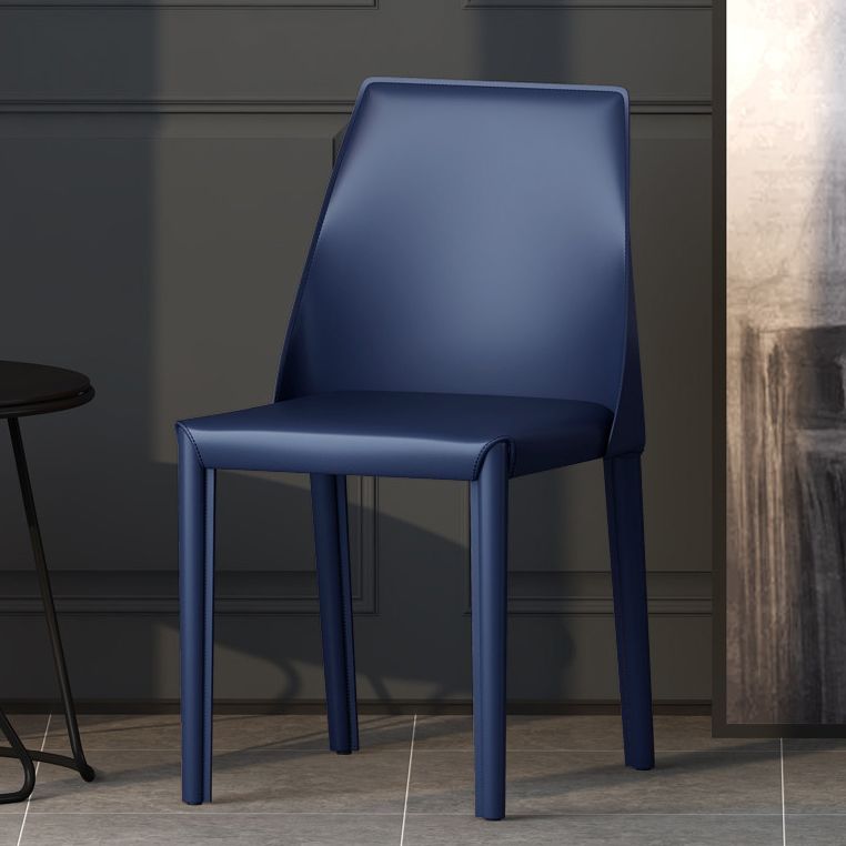 Matte Finish Side Chair with Solid Back Faux Leather Indoor Upholstered Dining Chair