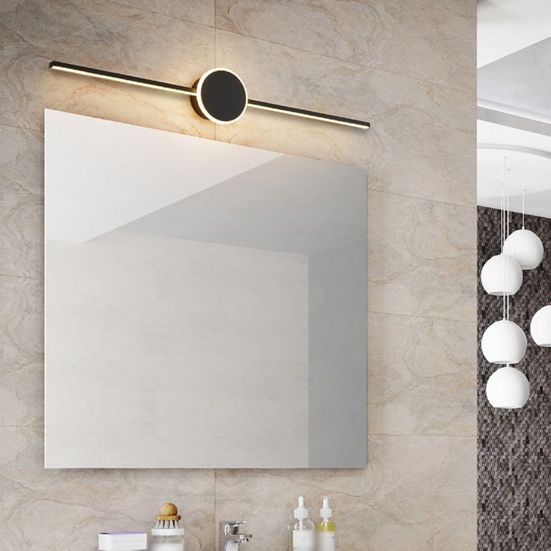 Iluminación de pared de tono geométrico de metal estilo moderno espejo de espejo lámpara montada en la pared