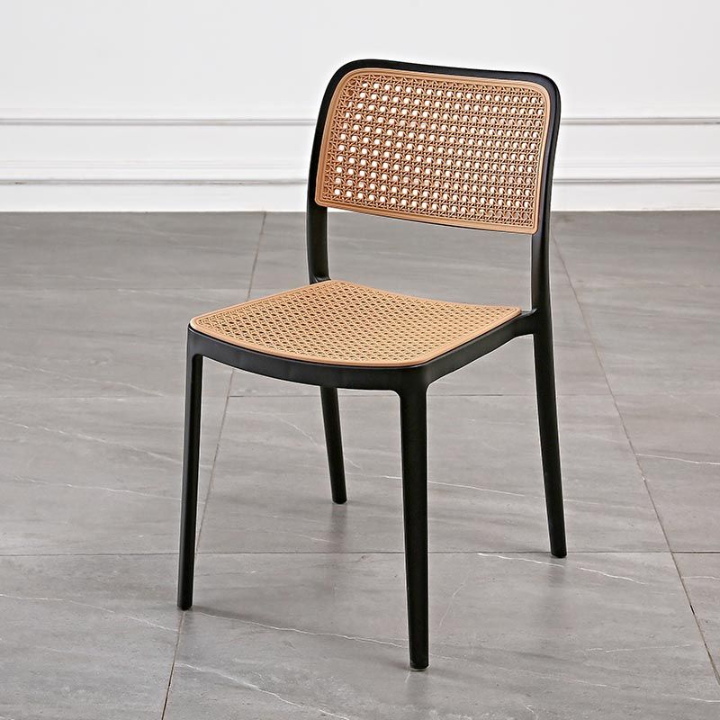 Modern Plastic Side Chair Open Back Dining Chair with 4 Legs