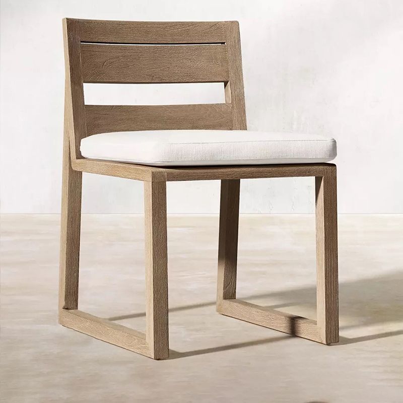 Solid Wood Outdoors Dining Chairs Outdoor Chair with Water Repellent Finish Cushion