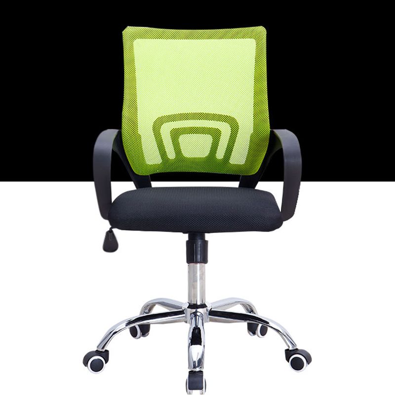 Fixed Arm Task Chair Modern Mid Back Working Chair with Wheels for Office