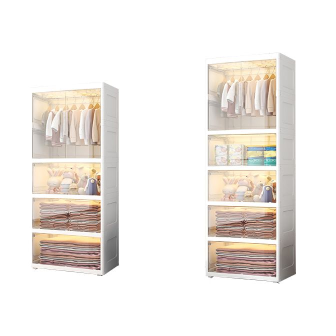 Modern Plastic Wardrobe Cloth Rod Included Kids Closet without LED Light