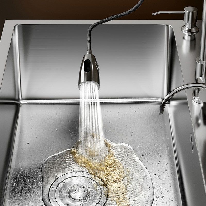 Modern Workstation Sink Stainless Steel with Drain Assembly and Faucet Kitchen Sink