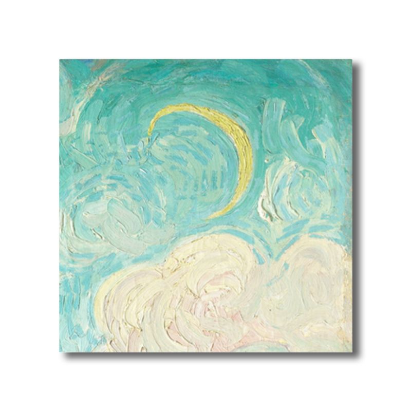 Van Gogh Starry Sky Canvas Art Kids Style Textured Painting Wall Decor for Living Room