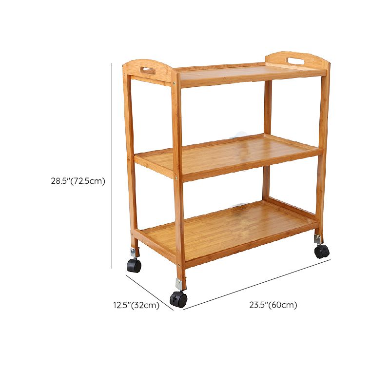 Manufactured Wood Kitchen Trolley Open Storage Kitchen Trolley