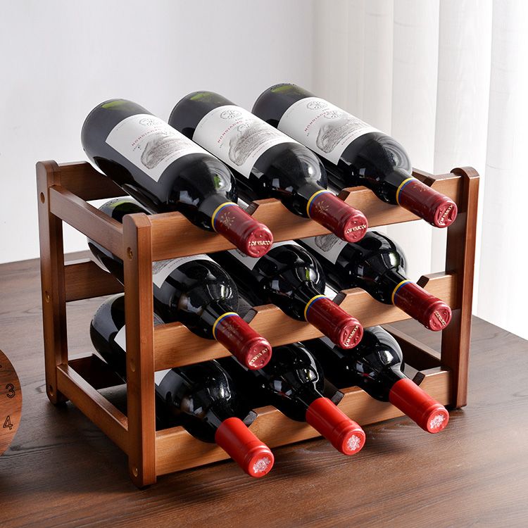 Modern Tabletop Wine Bottle Rack Solid Wood Wine Bottle Rack for Home