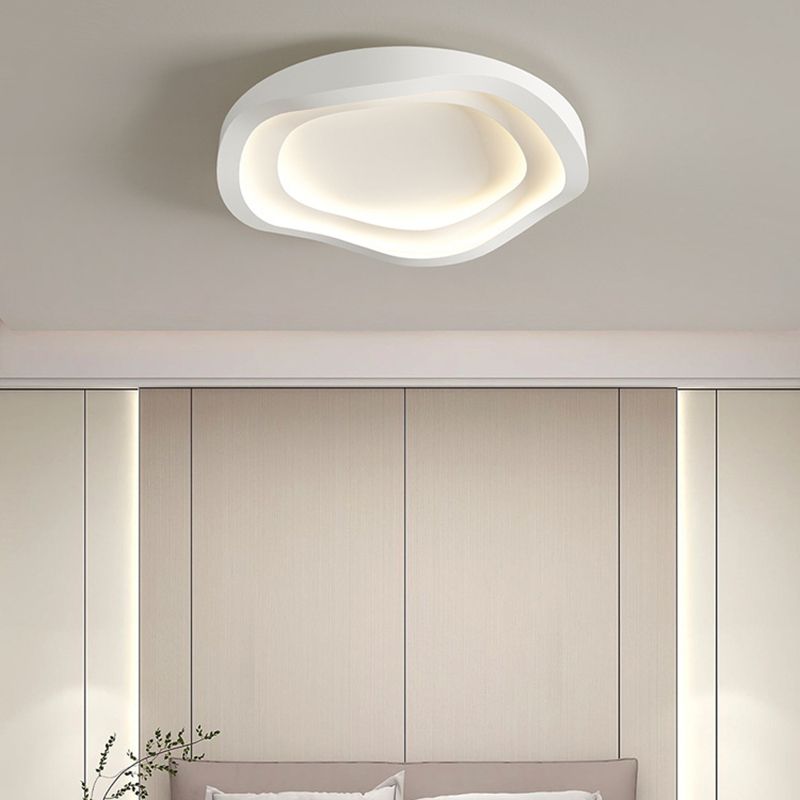 Modern White Shaded Ceiling Light LED Flush Mount Lighting for Foyer