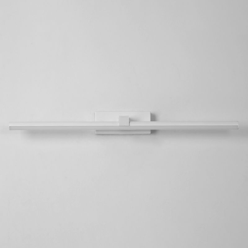 Elongated Bathroom Wall Mounted Light Fixture Metal LED Simple Wall Mounted Lighting in White