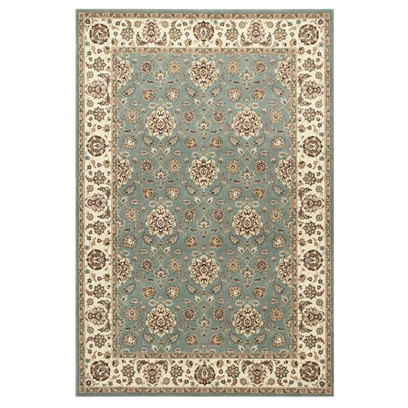 Brown Tone Floral Print Rug Polyester Traditional Anti-Slip Backing Indoor Rug for Living Room