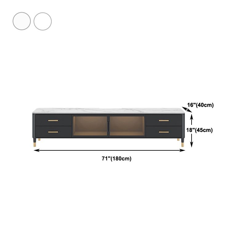 17.75"W TV Stand Glam Style Enclosed Storage TV Console with 4 Drawers