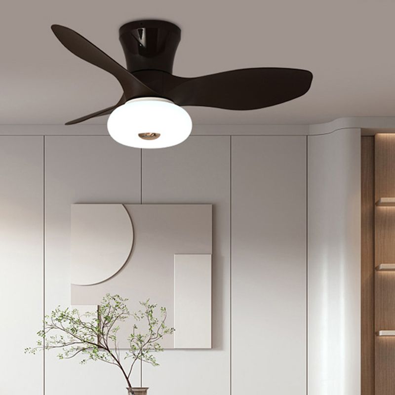 Simple LED Ceiling Fan Fixture 3 - Blades Contemporary Fan Light in Black / White / Brown