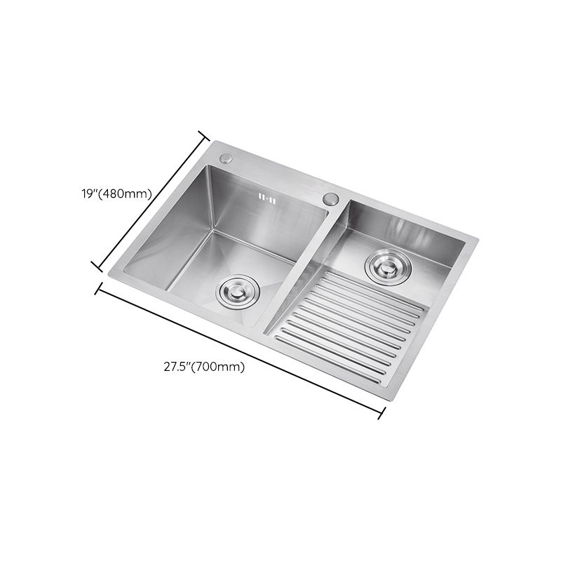 Modern Kitchen Sink Stainless Steel Double Sink with Accessories and Faucet Workstation