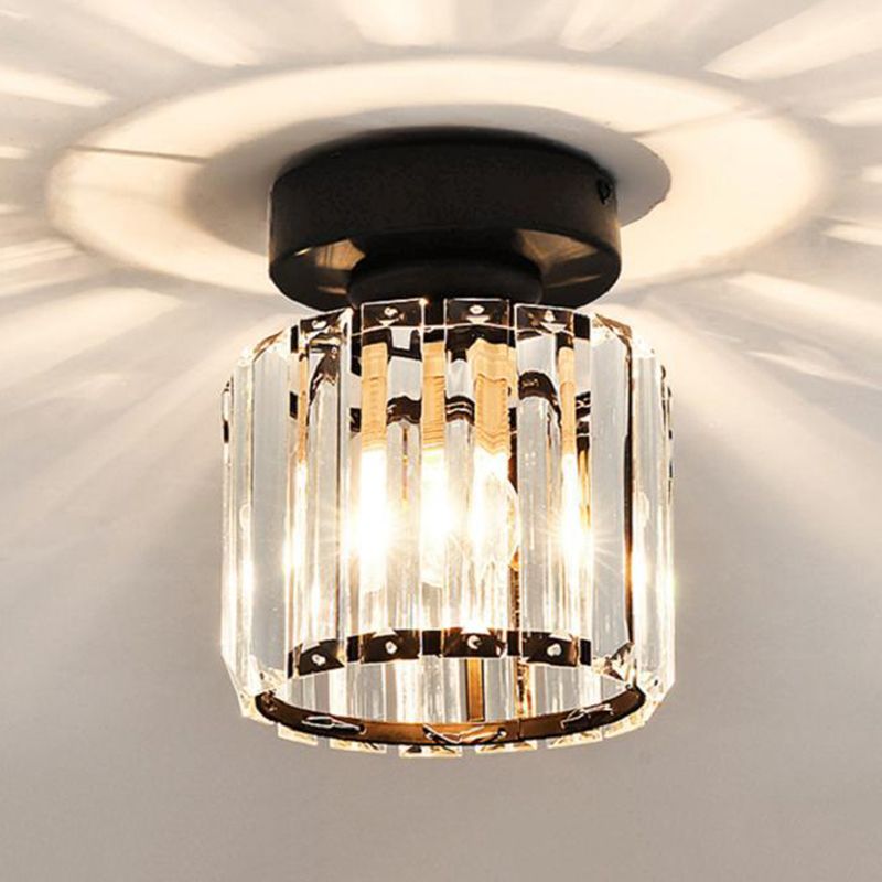 Crystal Flush Mount Lighting Fixtures Minimalist 1 Light Semi Flush Light