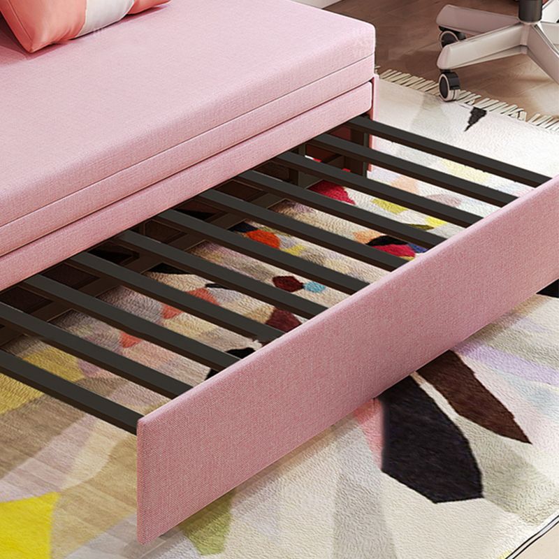 Rabbit Shape Daybed Upholstered Platform Bed with Mattress, Pink