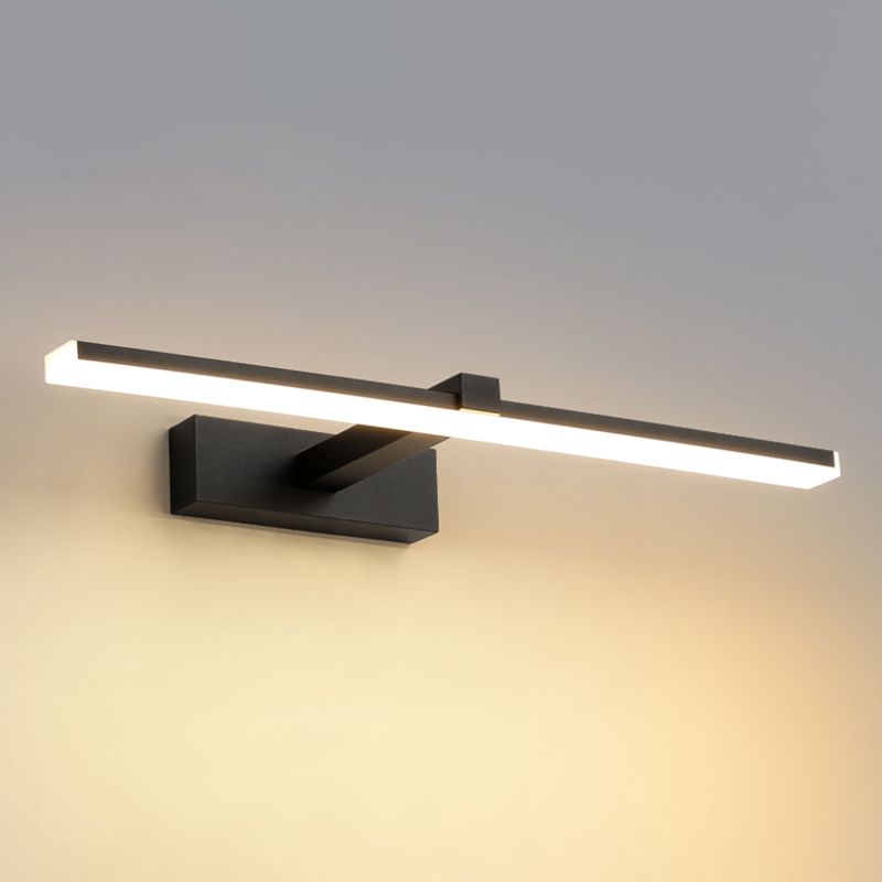 Linear Shape Modern Style Vanity Light Metal Single Light LED Mirror Light for Bathroom