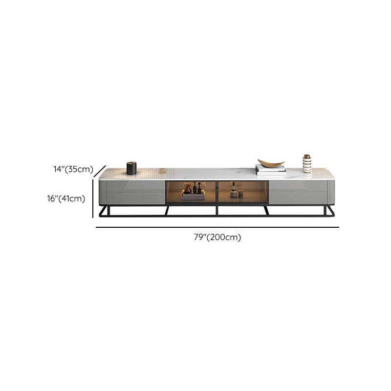 Modern Media Console TV Stand Stand Stone TV Stand Console with Drawers