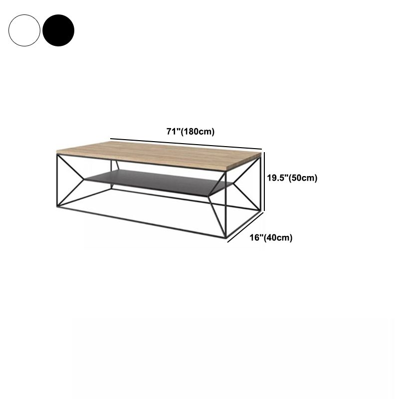 15.75"W TV Stand Industrial Style Open Storage TV Console with 2-shelf