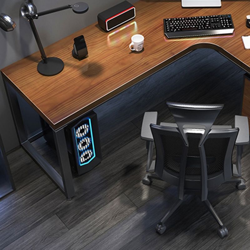 Modern Solid Wood Computer Desk L-Shape Base Home Office Desk