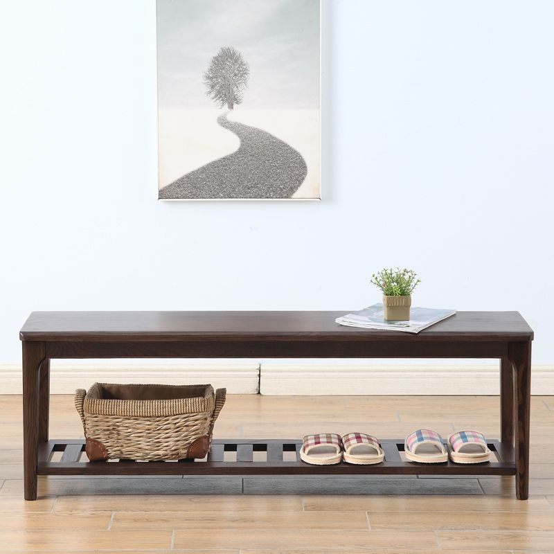 Shoe Storage Included Bench, Solid Wood Entryway Bench with 4 Legs