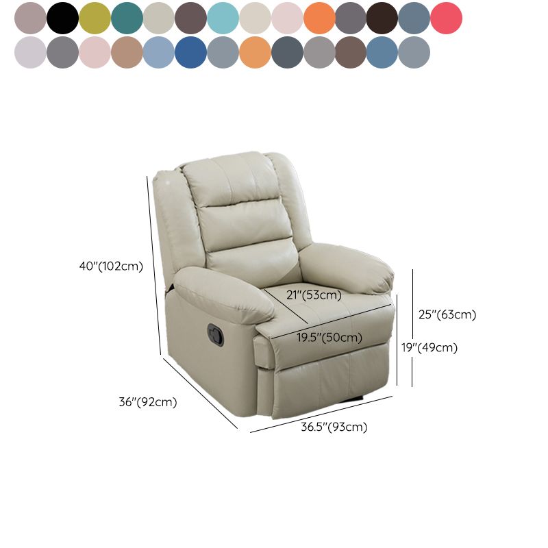 Traditional Recliner Chair Solid Color Standard Recliner with Independent Foot