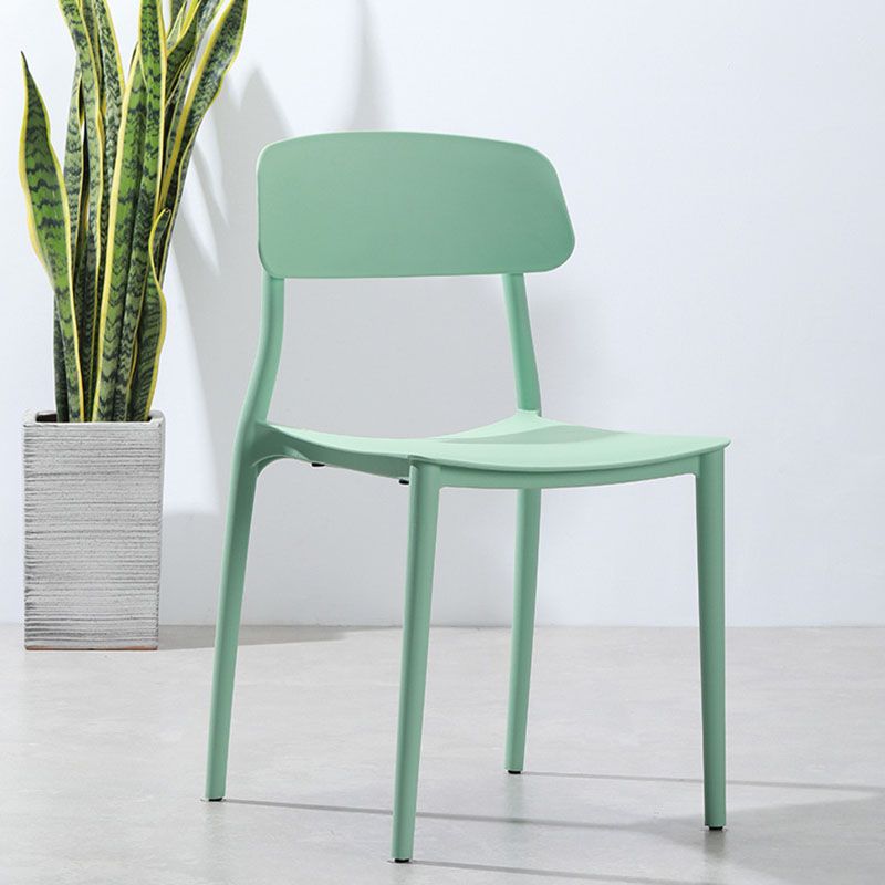 Contemporary Stackable Chairs Open Back Kitchen Armless Chair with Plastic Legs