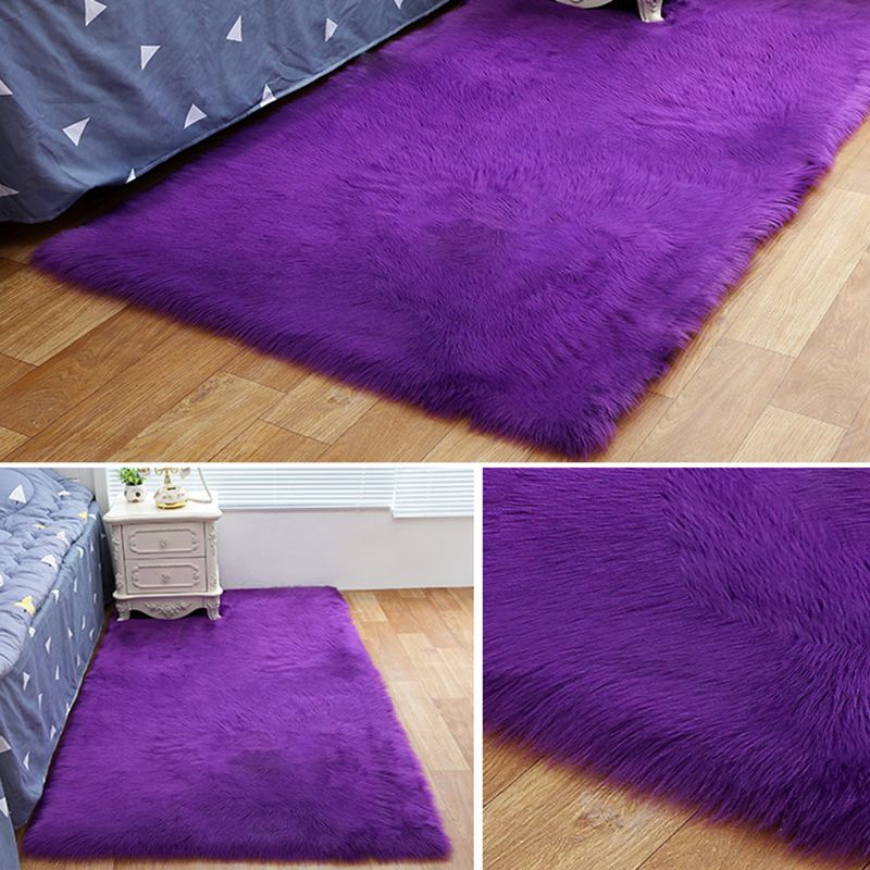 Soft Contemporary Solid Area Rug Casual Shag Indoor Carpet Polypropylene Friendly Washable Rug for Home Decoration