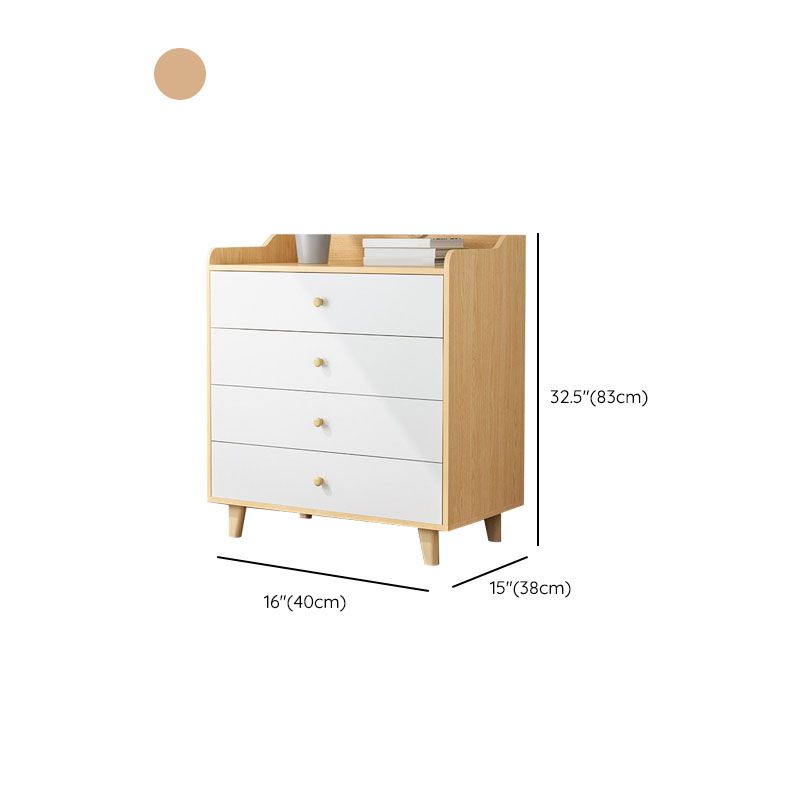 Scandinavian Nursery Dresser Solid Wood Kids Nightstand , 12.48 Inch Width