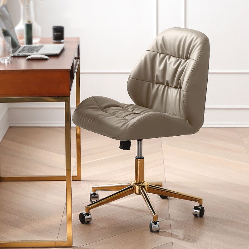 Contemporary Swivel Office Chair Faux Leather Task Mid Back Chair