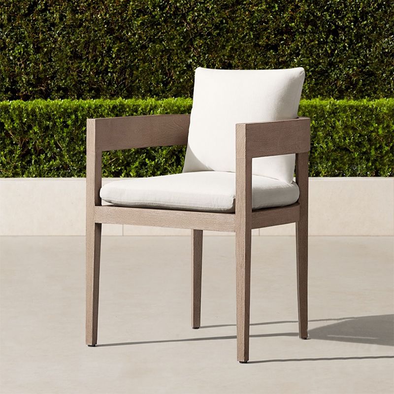 Modern Teak Dining Side Chair Solid Wood Side Chair with Arm